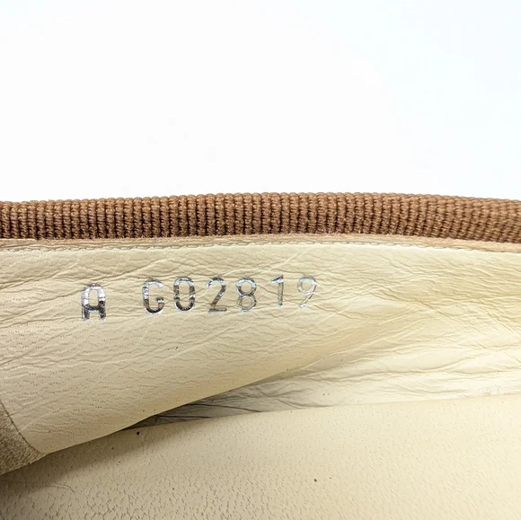 Chanel Tan Brown CC Leather Cap Toe Ballet Flats Ballerinas Size 38 - Picture 11 of 12